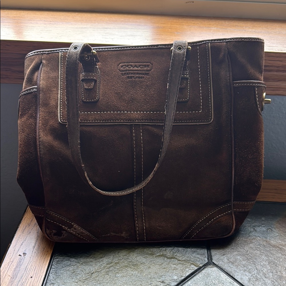 Coach Dark Brown Leather Shoulder Bag